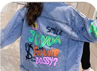 DTF print on a denim jacket